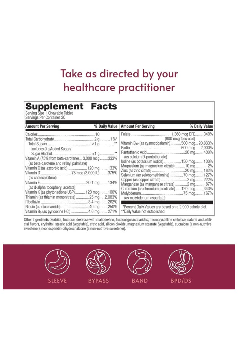 Chewable Ultra Solo Once-Per-Day Daily Multivitamin Without Iron 30 Count, Alternate, color, None
