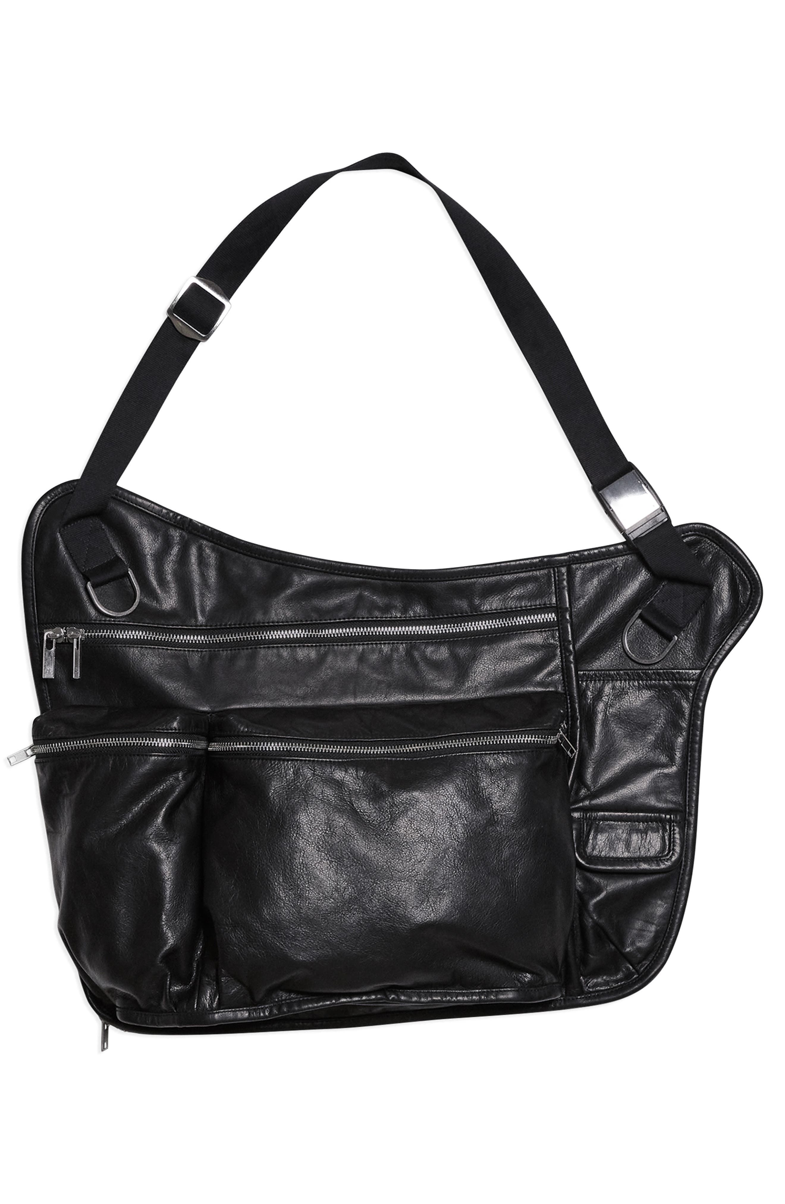 Helmut Lang Leather Utility Bag Vest, Alternate, color, 