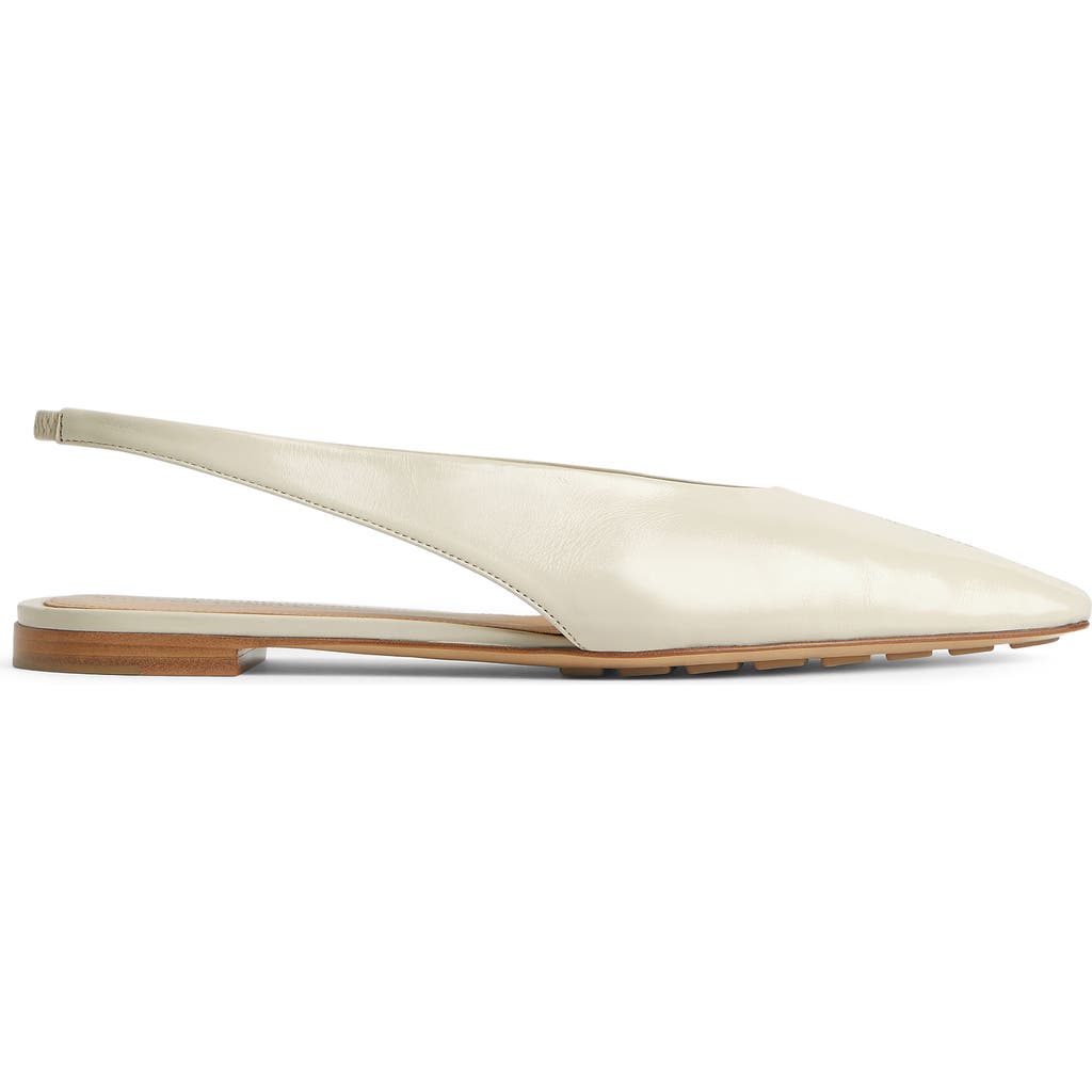 Bottega Veneta Sofia Cushion Slingback Flat in 9031 Sea Salt at Nordstrom, Size 37.5