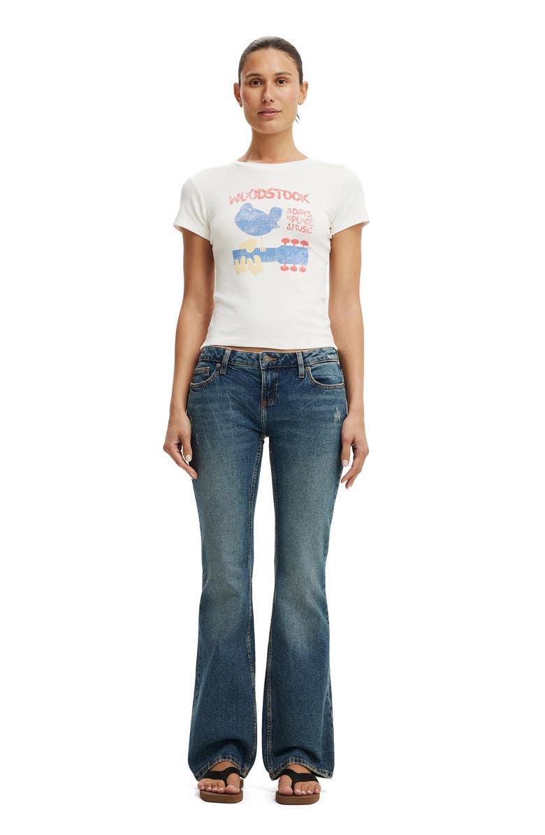 Cotton On Women's The Lcn Graphic Tiny Tee, Alternate, color, Woodstock 3 Days Vintage