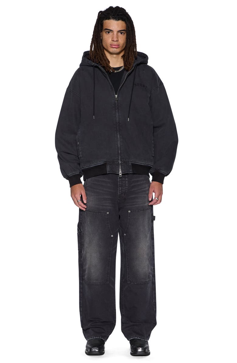 Ksubi Studded Logo Hooded Jacket, Alternate, color, Black