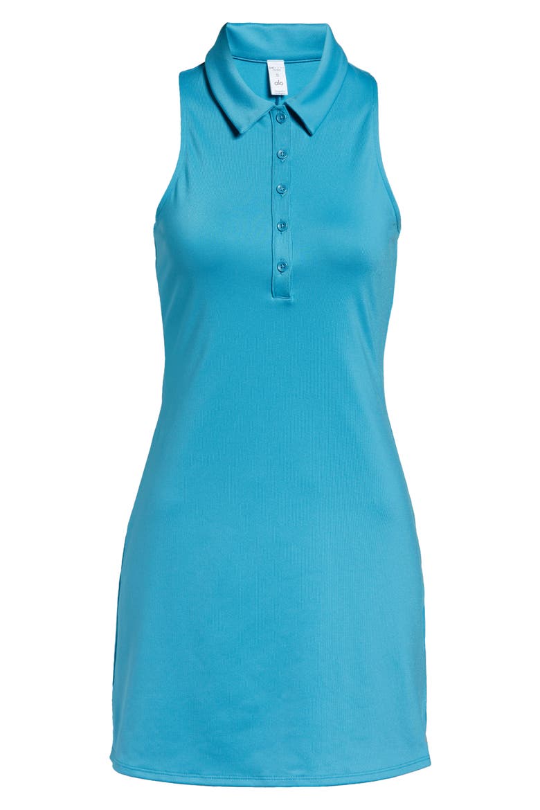 Charmed Point Collar Sleeveless Tennis Dress, Alternate, color, BLUE SPLASH