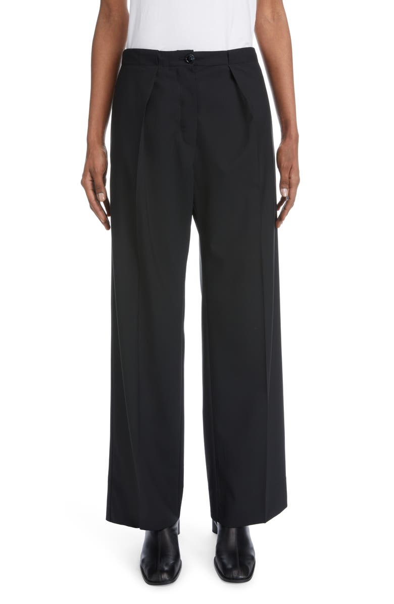 Acne Studios Pernille Wool Straight Leg Trousers, Main, color, 