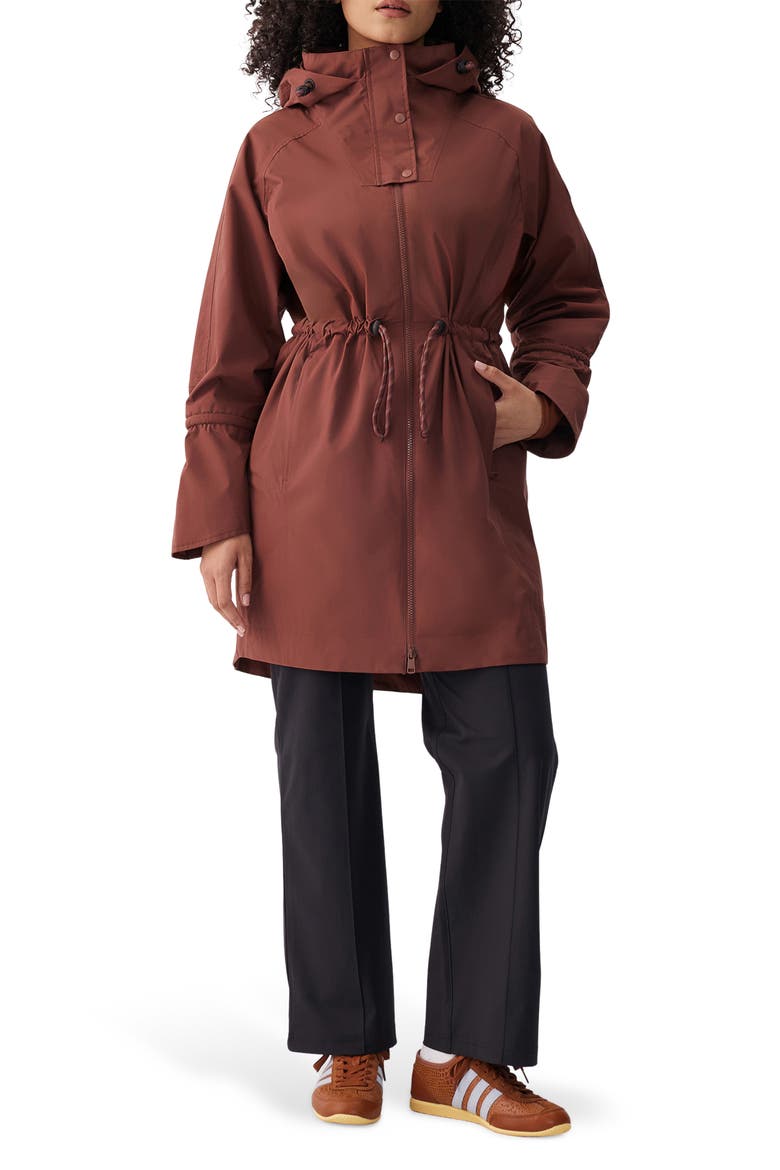Piper Water-Repellent Rain Jacket, Main, color, SIENNA