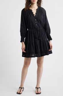 Cleobella Meadow Long Sleeve Cotton Seersucker Minidress