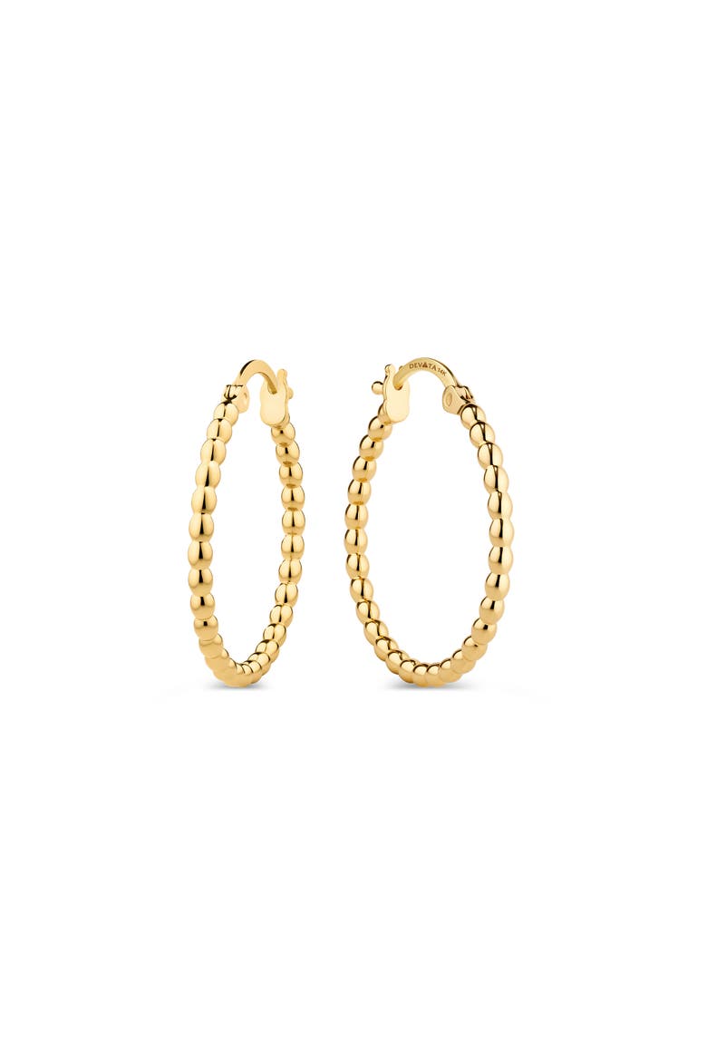 Beaded Ball Hoop Earrings in 14K Gold, Alternate, color, Yellow Gold