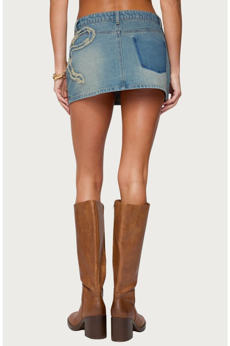 Bowiee Denim Miniskirt, Alternate, color, BLUE-WASHED