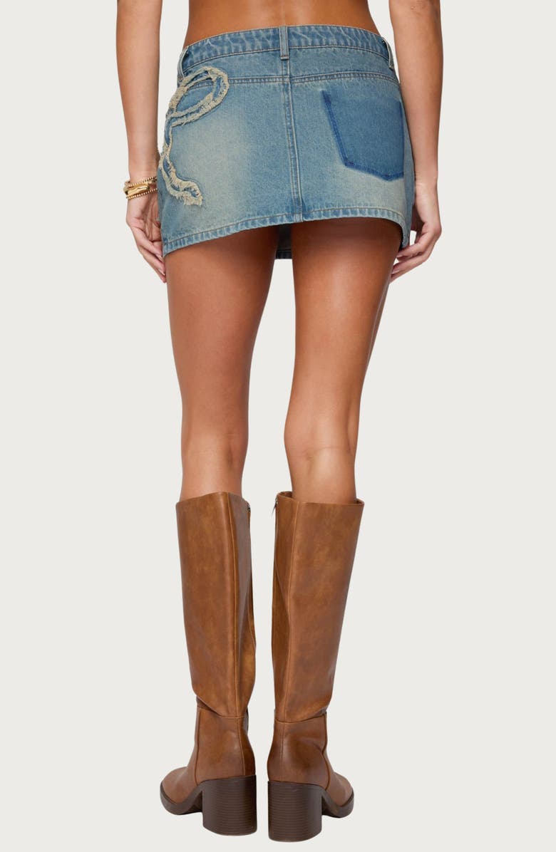 EDIKTED Bowiee Denim Miniskirt, Alternate, color, Blue-Washed