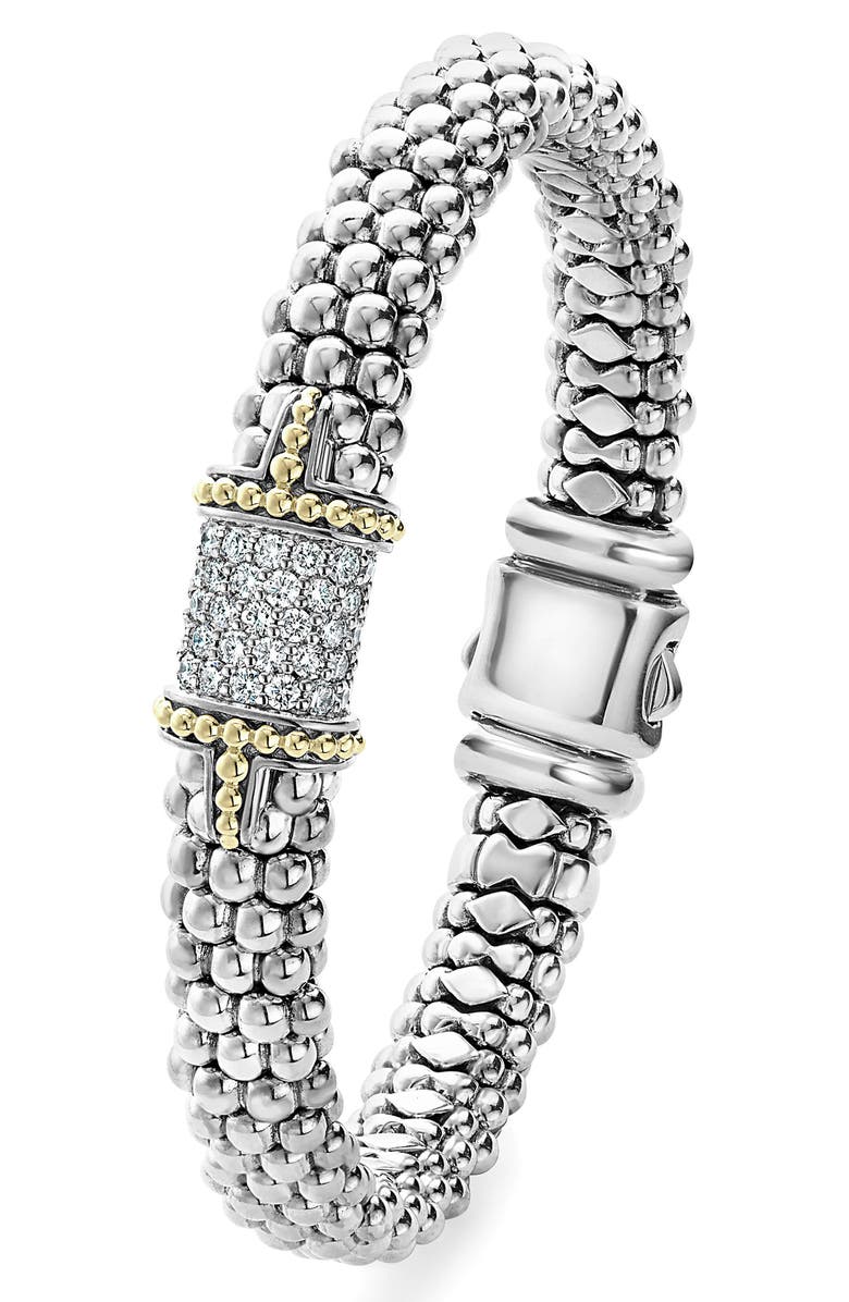 LAGOS Diamond & Caviar Square Bracelet, Alternate, color,