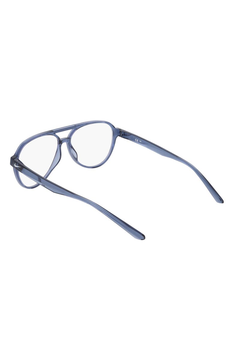 Nike Vital Drift 57mm Aviator Blue Light Blocking Reading Glasses, Alternate, color, Diffused Blue / Blue Light