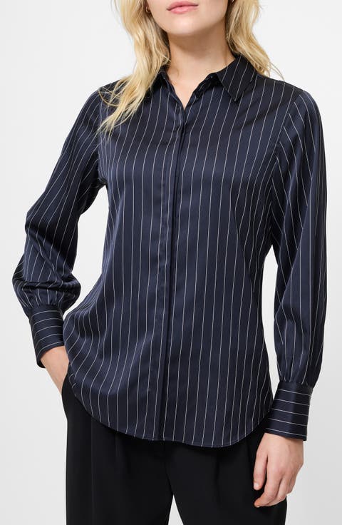 Pinstripe Satin Shirt