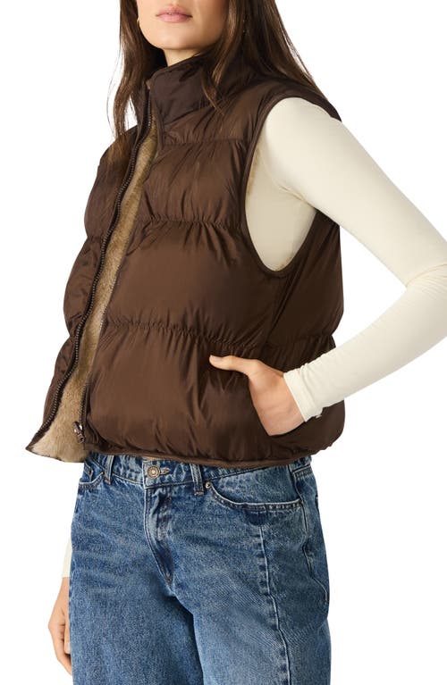 Steve Madden Women's Brady Reversible Puffer Vest In Animal Print