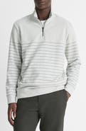 Vince Stripe Sueded Quarter-Zip Top