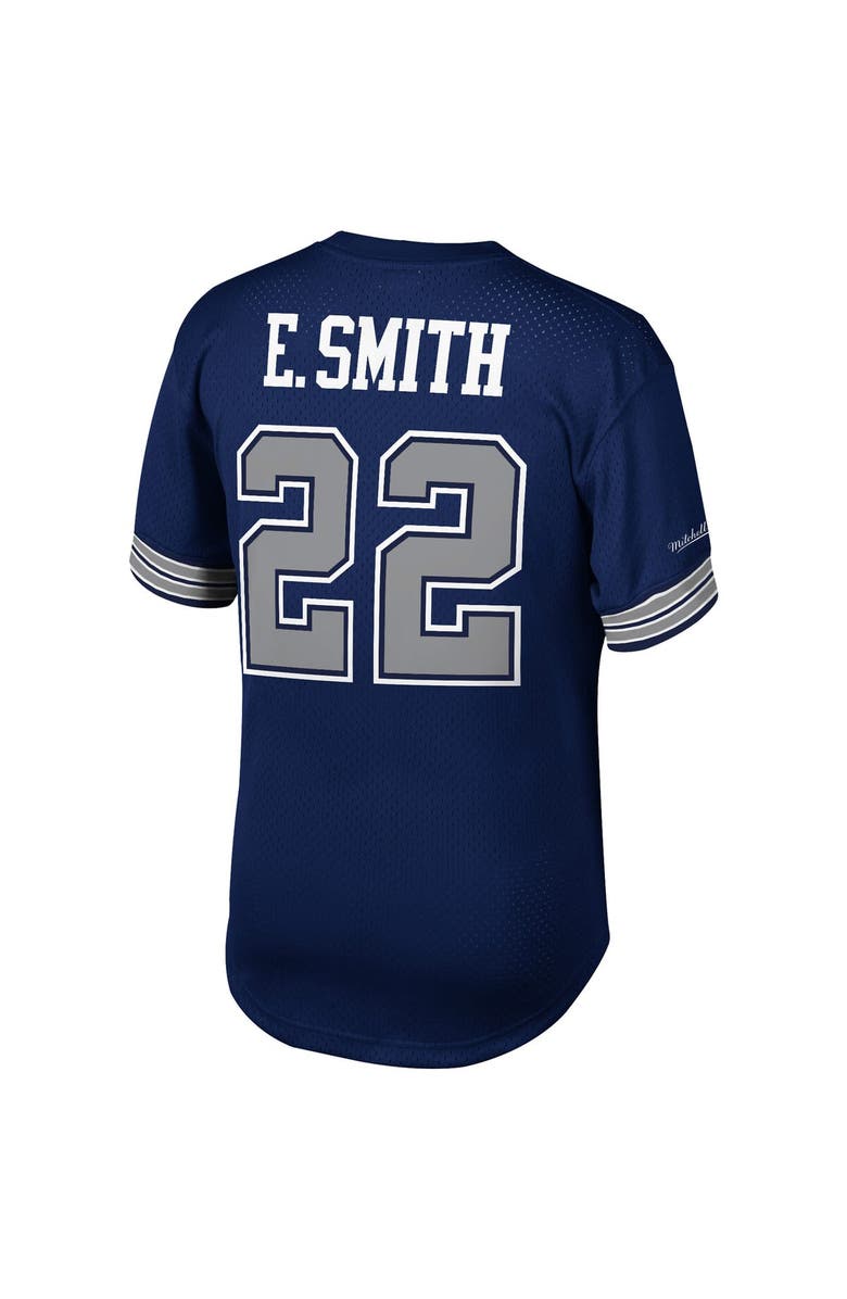 Mitchell & Ness Men's Mitchell & Ness Emmitt Smith Navy Dallas Cowboys Retired Player Name & Number Mesh Top, Alternate, color, Navy