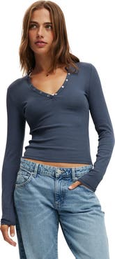 Cotton On Women's Ryan Henley Long Sleeve