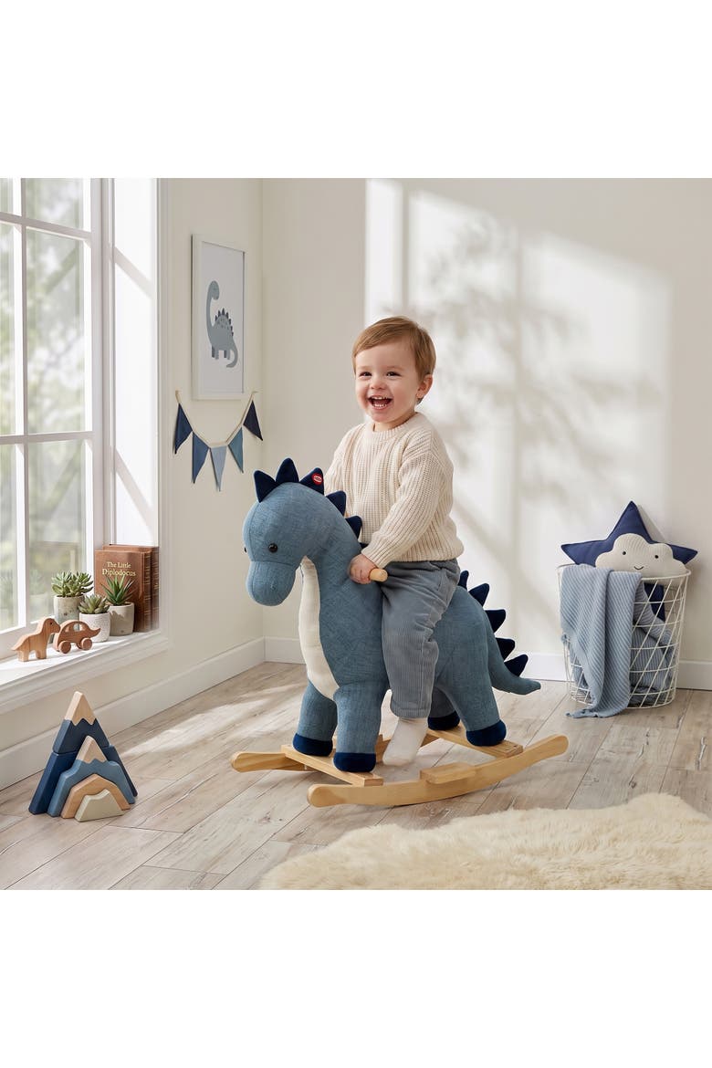 Dinosaur Baby Rocking Horse with Sound, 12-36 Months, Dark Blue, Alternate, color, Blue