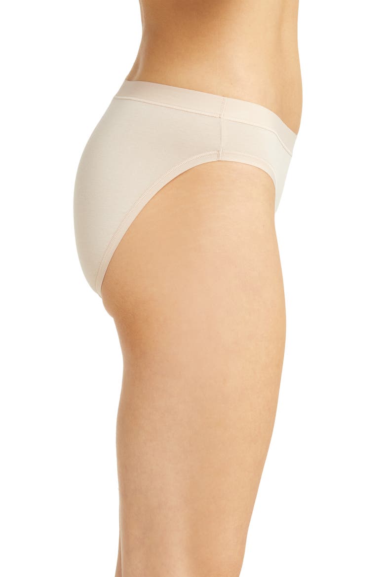 Understated Cotton Blend Bikini, Alternate, color, SAND