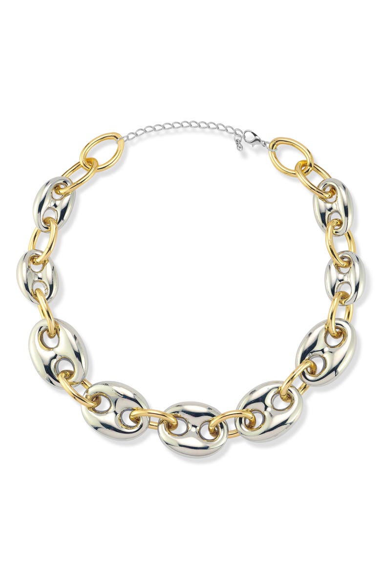 SPHERA MILANO Two-Tone Mariner Chain Necklace, Alternate, color, Silver/Gold