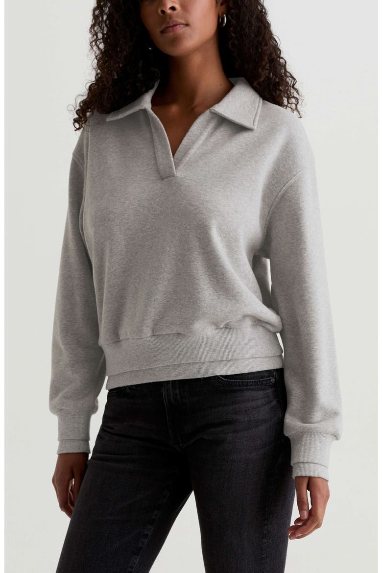 Carol Split Neck Knit Pullover, Alternate, color, HEATHER GREY