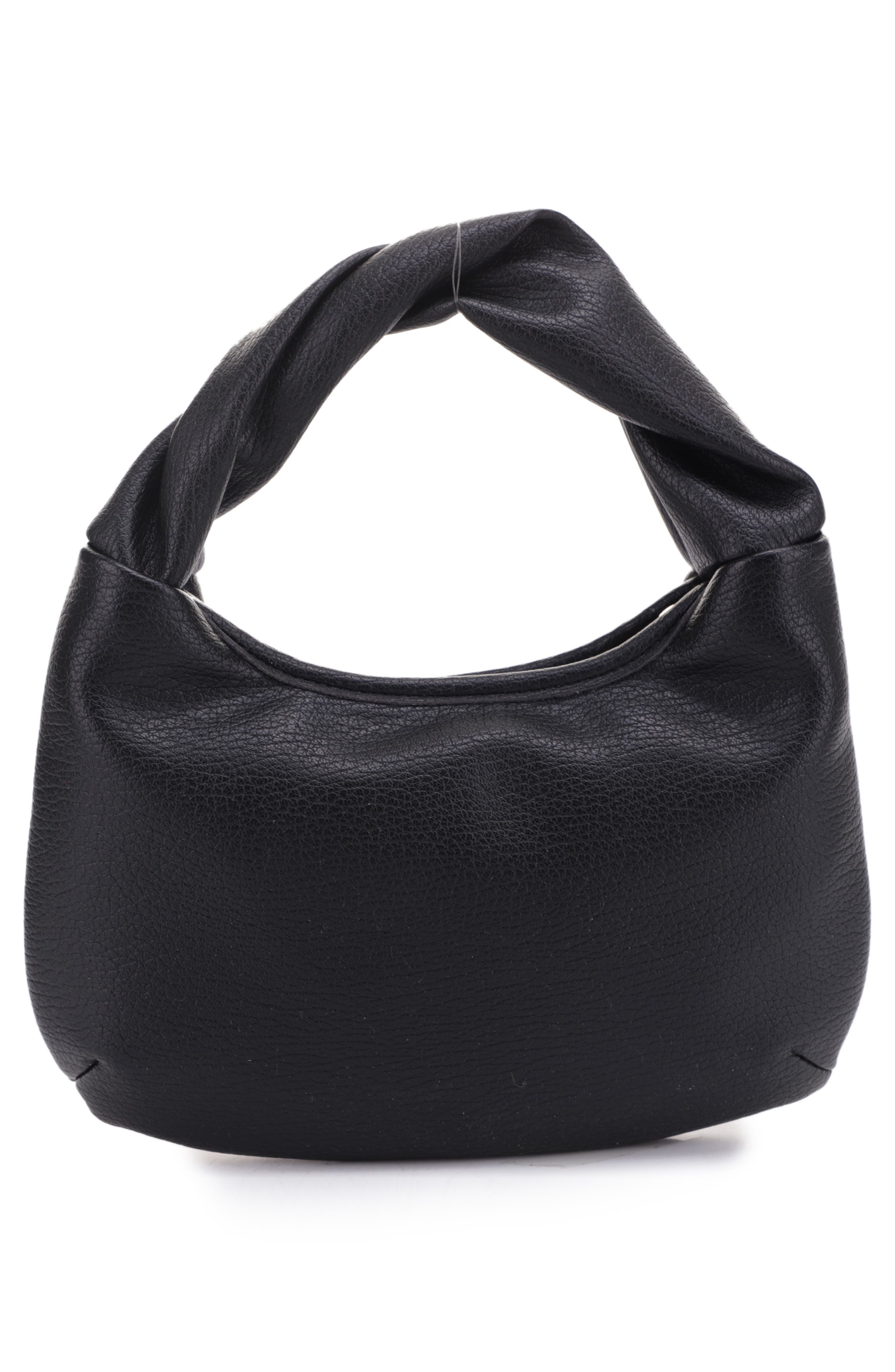 Libby Twist Recycled Vegan Leather Hobo Bag, Alternate, color, BLACK