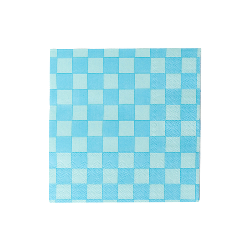 Jollity & Co Checkered Cocktail Napkins In Blue