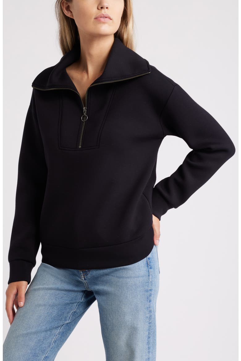Half Zip Sweatshirt, Main, color, BLACK
