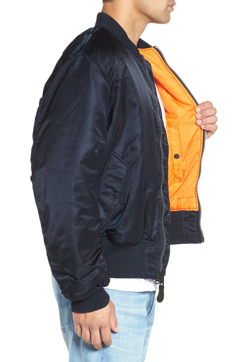 Alpha Industries MA-1 Reversible Bomber Jacket, Alternate, color, Replica Blue