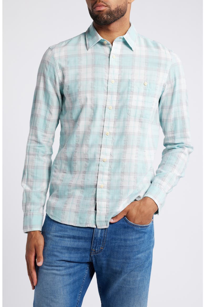 Tropical Cotton Button-Up Shirt, Main, color, SPRING ISLE PLAID