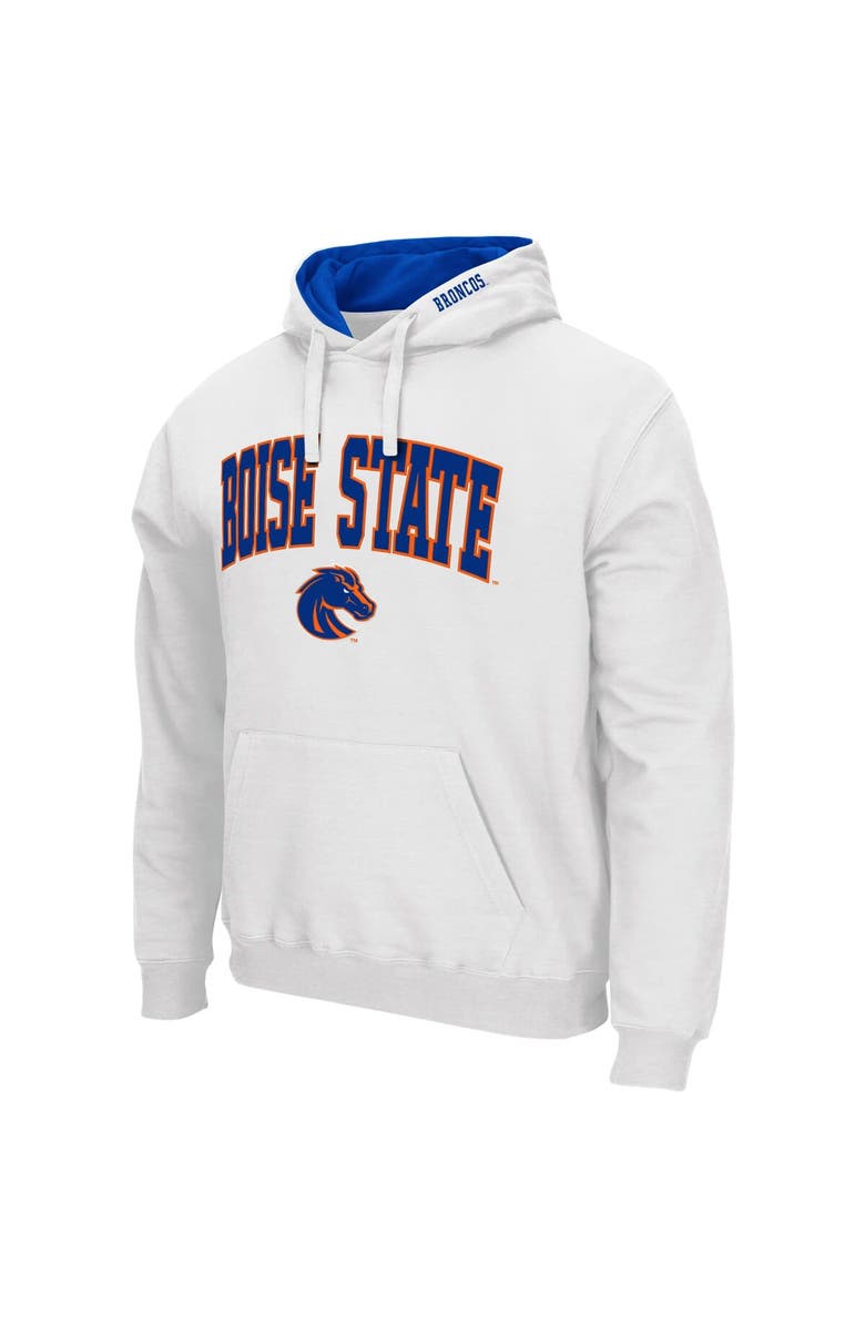 COLOSSEUM Men's Colosseum White Boise State Broncos Arch & Logo 3.0 Pullover Hoodie, Alternate, color, White