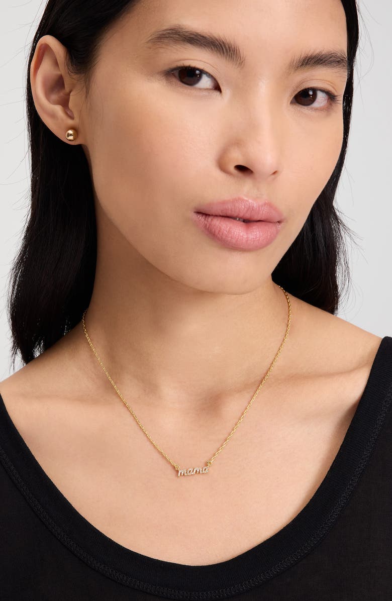 Kate Spade New York mama said pavé pendant necklace, Alternate, color, 