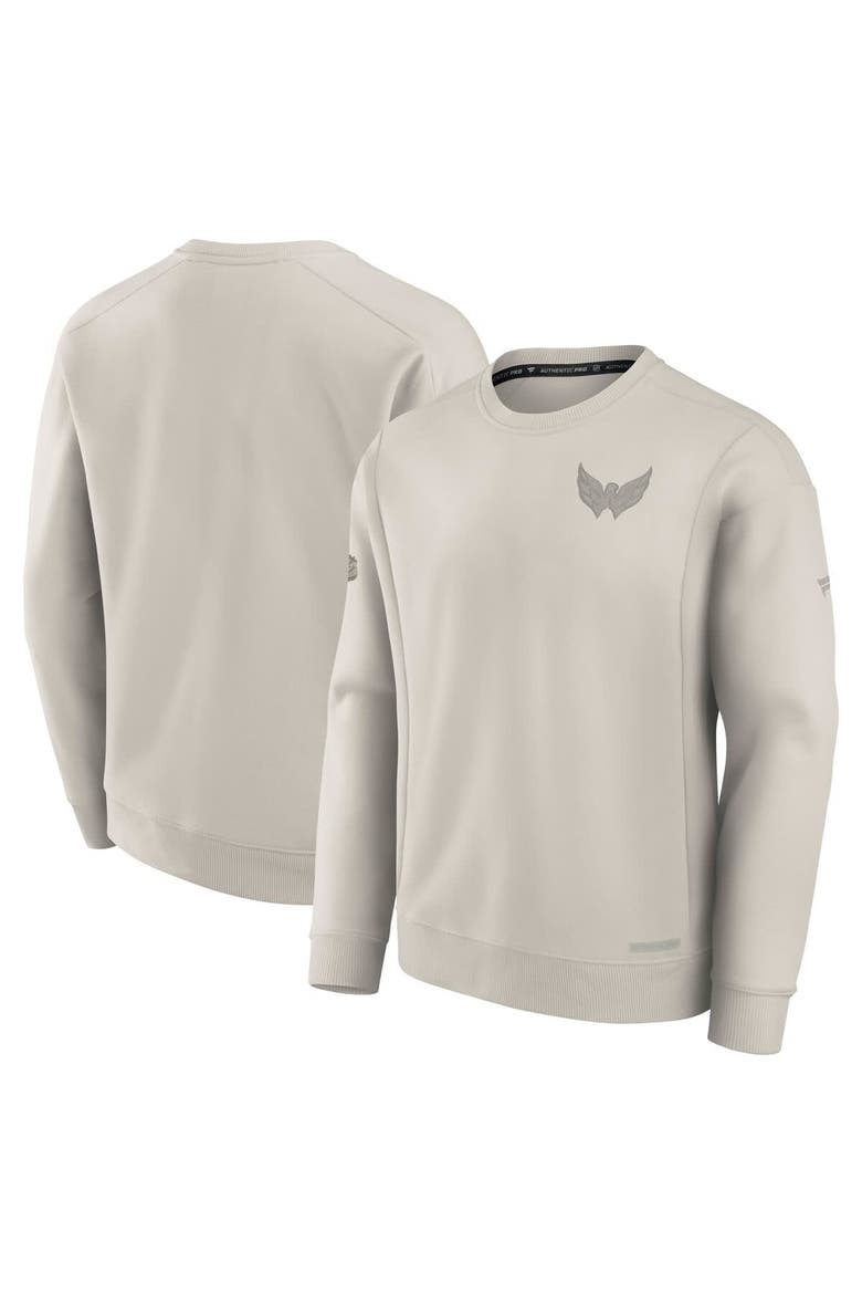 Men's Fanatics  Cream Washington Capitals Authentic Pro Road Fleece Pullover Sweatshirt, Main, color, Cream