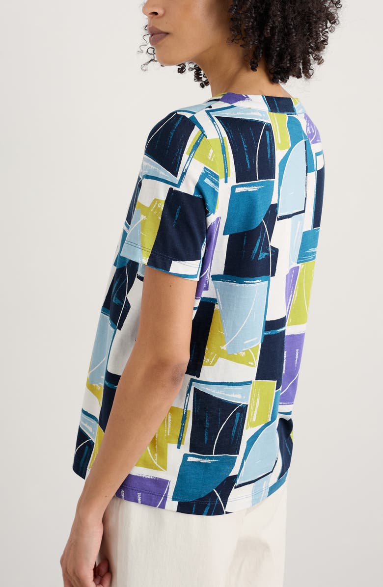 Seasalt Cornwall Barnoon Collage Print Top, Alternate, color, Block Shapes Bilberry