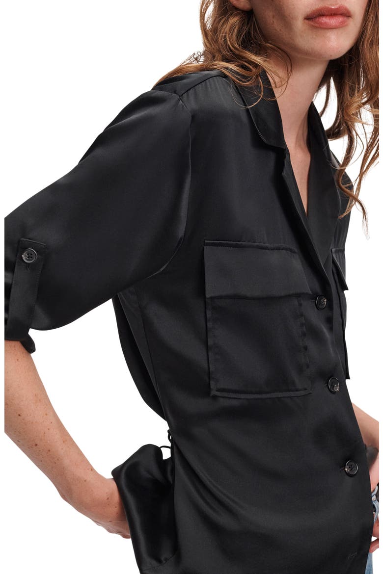 Sonny Silk Shirt, Alternate, color, BLACK