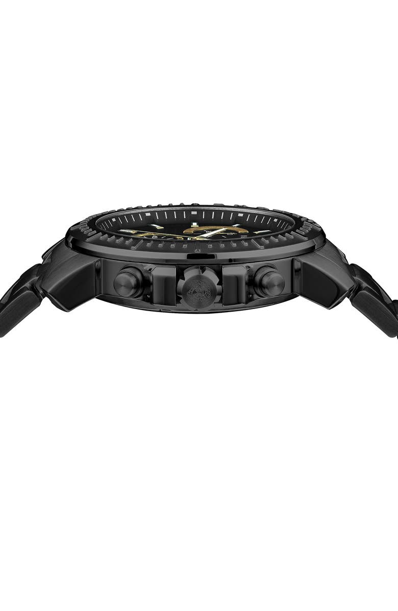 Versace New Chronograph Bracelet Watch, 45mm, Alternate, color, Black