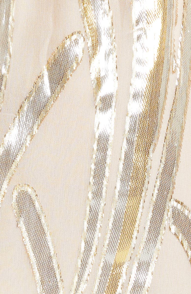 Ramy Brook Mayrice Strapless Cascade Detail Silk Blend Dress, Alternate, color, 