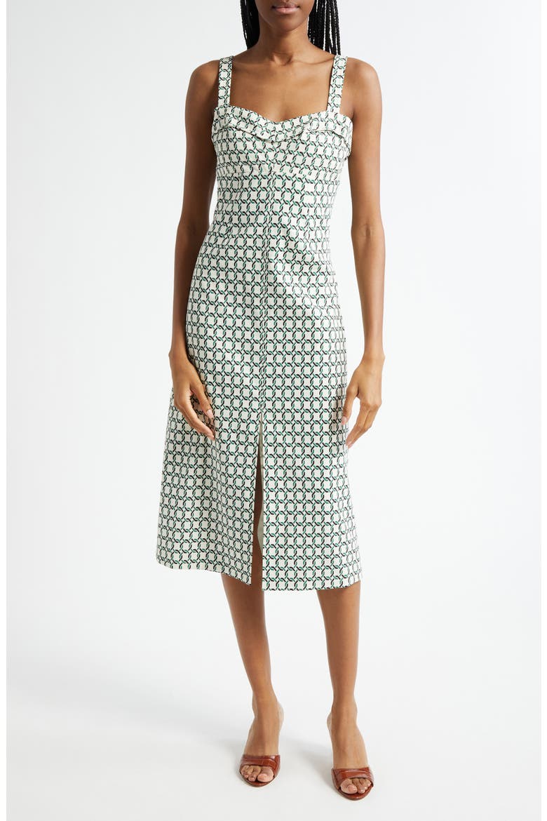 Colleen Chain Print Cotton Blend Dress, Main, color, DOVE MULTI
