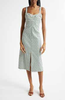 Veronica Beard Colleen Chain Print Cotton Blend Dress