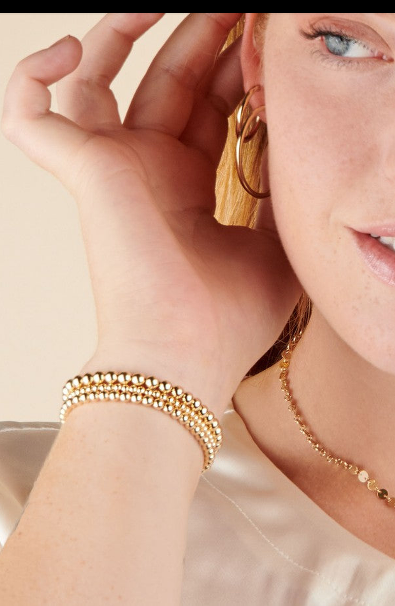 Little Sky Stone Shimmer 14K Gold Filled Bead Bracelet, Alternate, color, 6.5"/5Mm