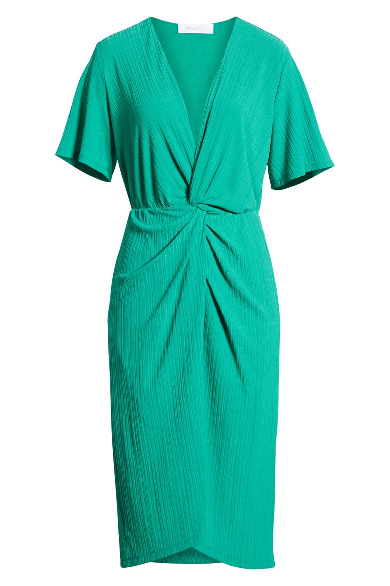 Knot Front Midi Dress, Alternate, color, PINE GREEN