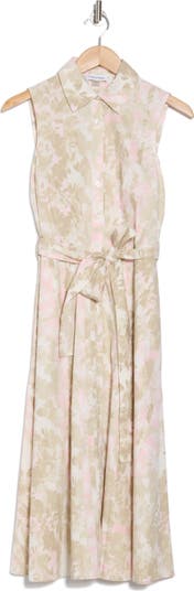 Floral Sleeveless Cotton Shirtdress