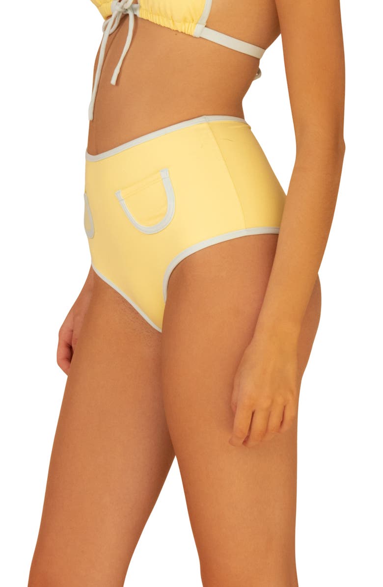 MONTCE Polly Contrast Trim Bikini Bottoms, Alternate, color, Sunshine
