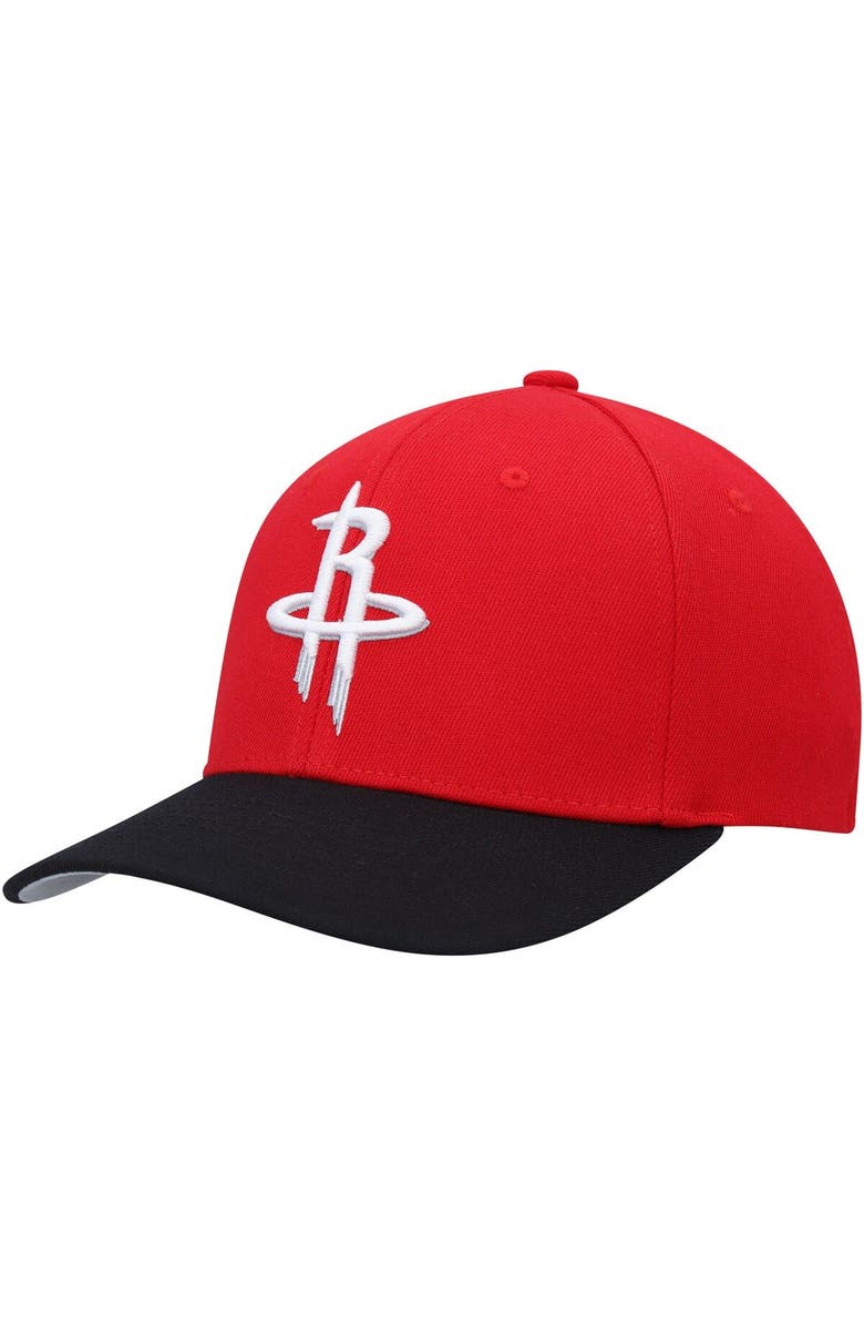 Mitchell & Ness Men's Mitchell & Ness Red/Black Houston Rockets MVP Team Two-Tone 2.0 Stretch-Snapback Hat, Main, color, 