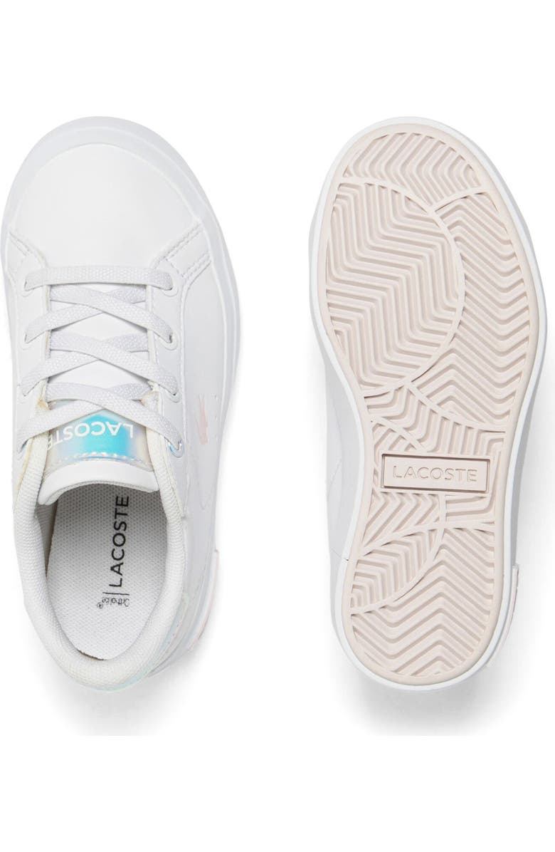 Lacoste Kids' Powercourt Sneaker, Alternate, color, White/ Light Pink