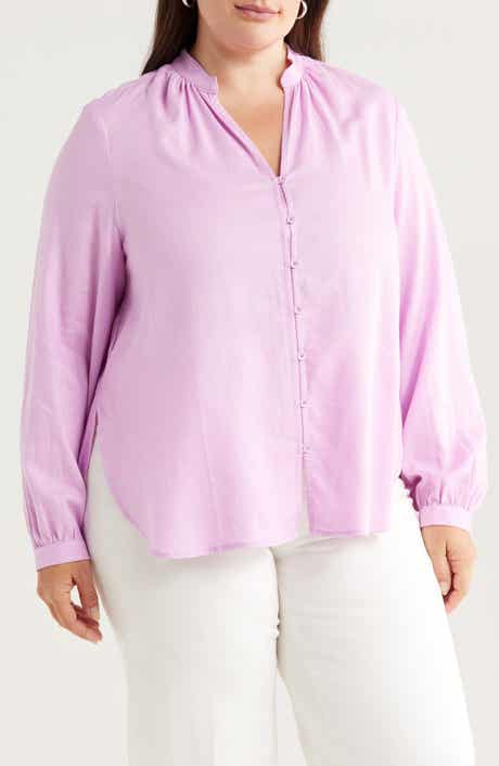 Universal Standard Aix Linen Blend Button-Up Shirt