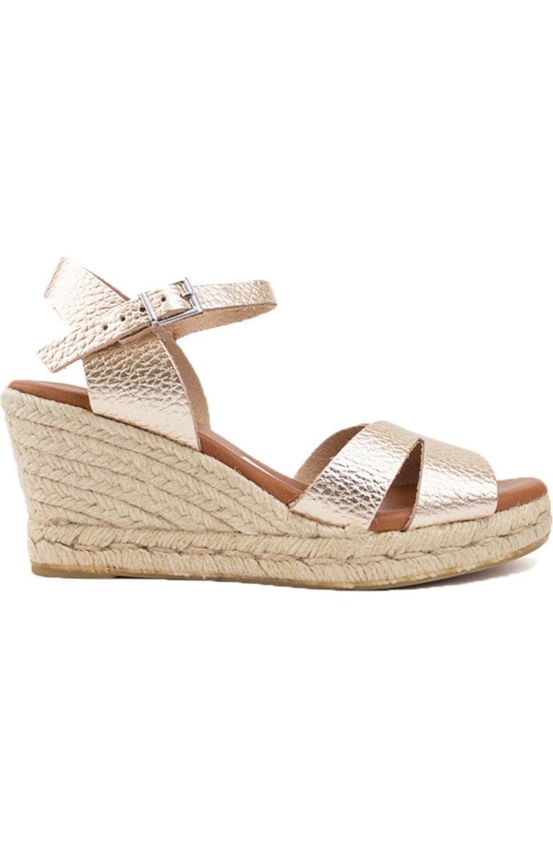 Menina Step Martell V-Strap Espadrille, Main, color, Champagne