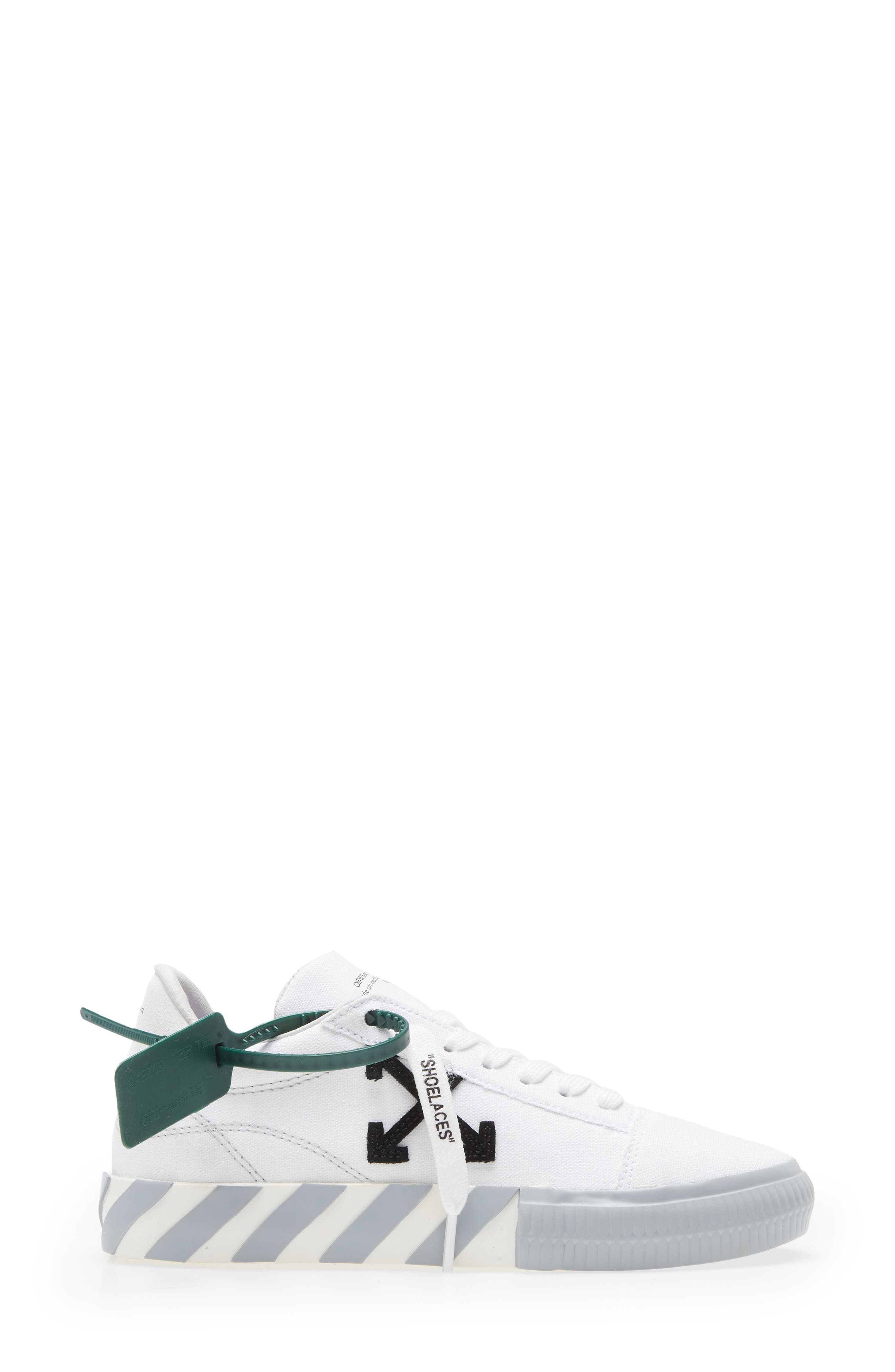 Off-White Eco Canvas Vulcanized Low Top Sneaker, Alternate, color, White/ Black