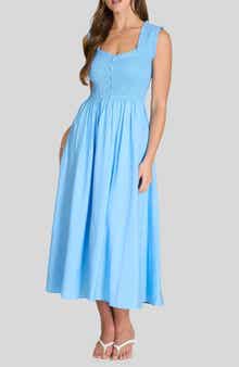 Blu Pepper Smocked Midi Dress