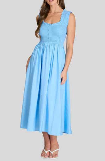 Blu Pepper Smocked Midi Dress