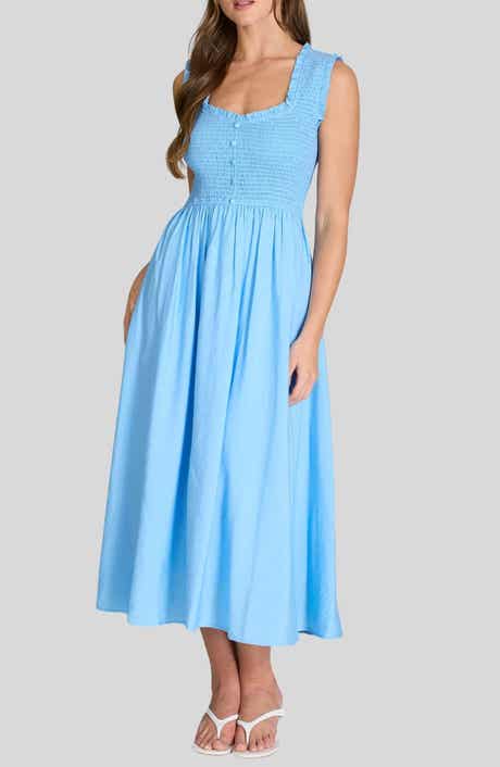 Blu Pepper Smocked Midi Dress