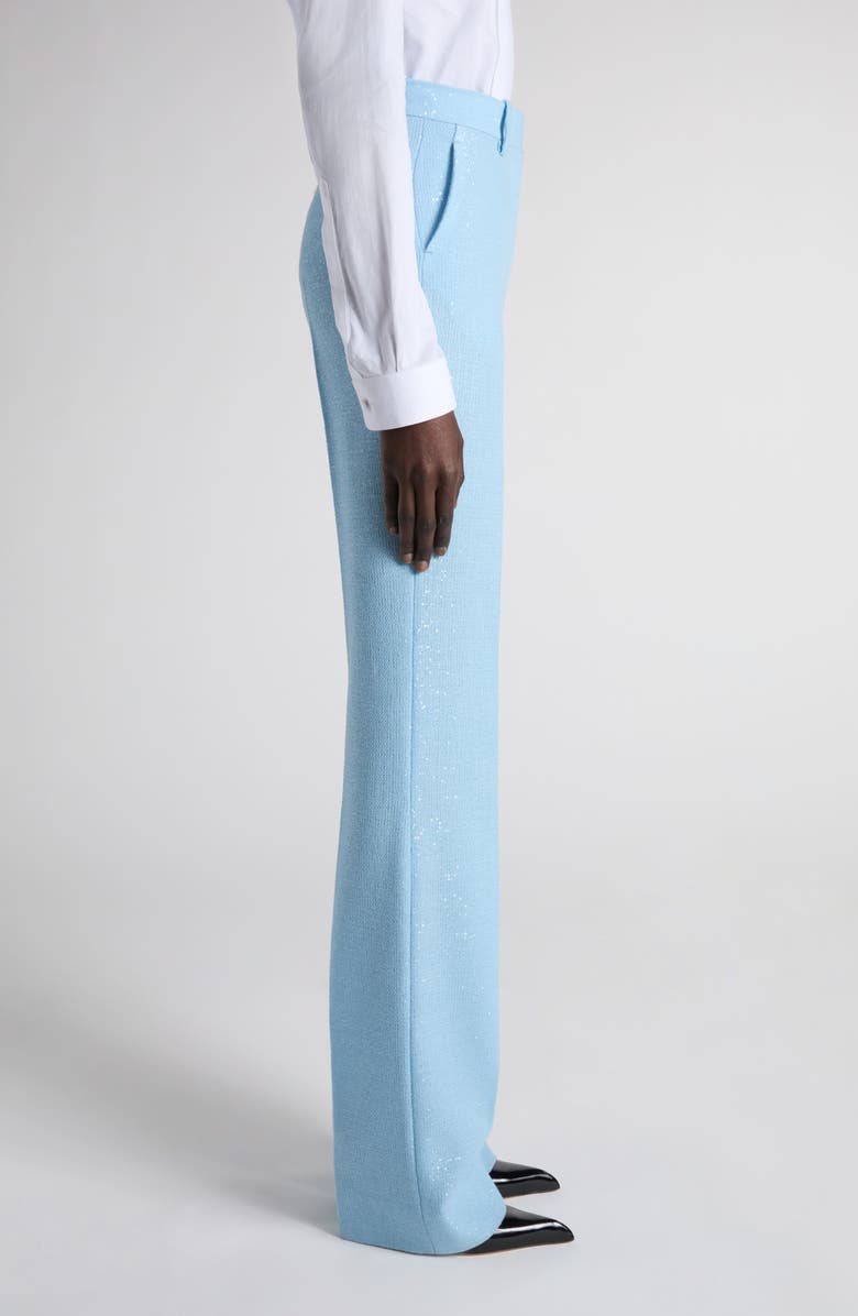TOM FORD Tailored Sequin Wool Blend Crepe Straight Leg Pants, Alternate, color, Sky Blue